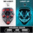 Máscara LED luminosa V de Vendetta, máscara facial completa anónima que brilla en la oscuridad para fiestas, raves, Halloween, cosplay y accesorios de disfraces.