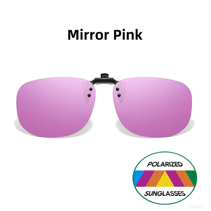 VIVIBEE Gafas de Sol con Clip Abatible Polarizadas para Hombre Cuadradas UV400 Fotocromáticas de Visión Nocturna para Mujer Clásicas con Clip de Espejo