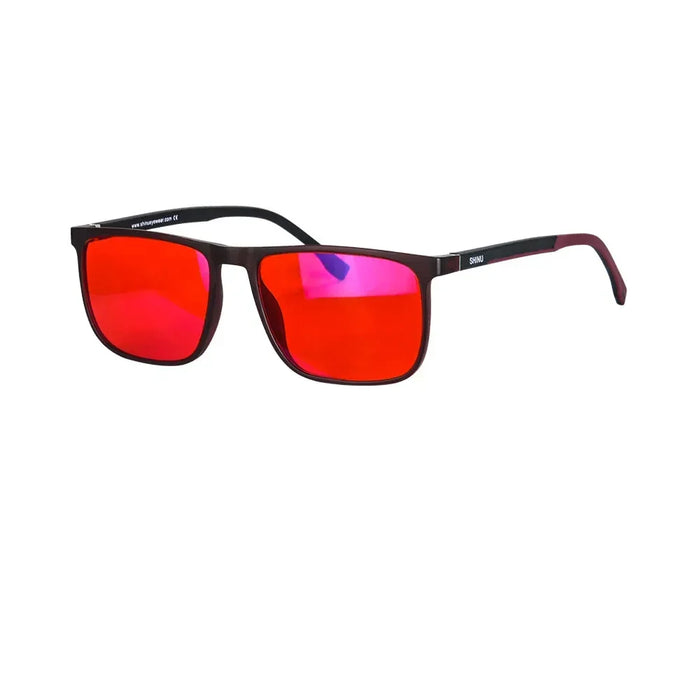 SHINU Gafas de bloqueo de luz azul para un buen sueño, lentes rojas para hombres, luz antigreen, elimina la fatiga ocular, gafas Bluelight 078RD