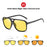 VIVIBEE Gafas de visión nocturna polarizadas amarillas retro cuadradas grandes fotocromáticas para hombre, gafas de sol de moda para conducir para mujer