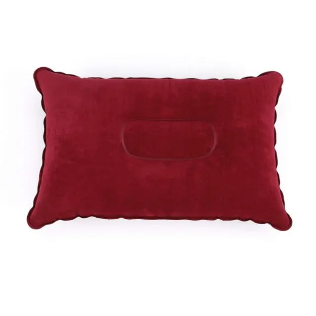 Almohada de aire inflable plegable portátil para viajes al aire libre, dormir, acampar, PVC, soporte para cuello, respaldo de avión, almohada cómoda