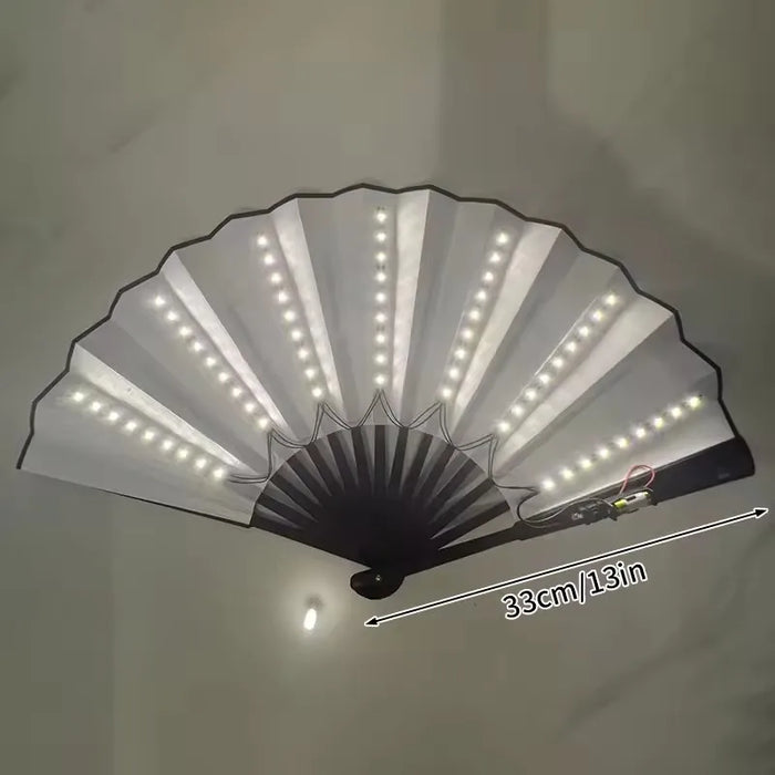 Glow Folding Led Fan Led Glasses Dancing Light Fan Night Show Halloween Christmas Rave Festival Accessories Glow Party Supplies