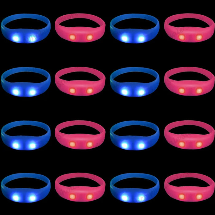 20-100 Pulseras LED activadas por música y sonido, pulseras luminosas intermitentes, brazaletes que brillan en la oscuridad para fiestas y bodas
