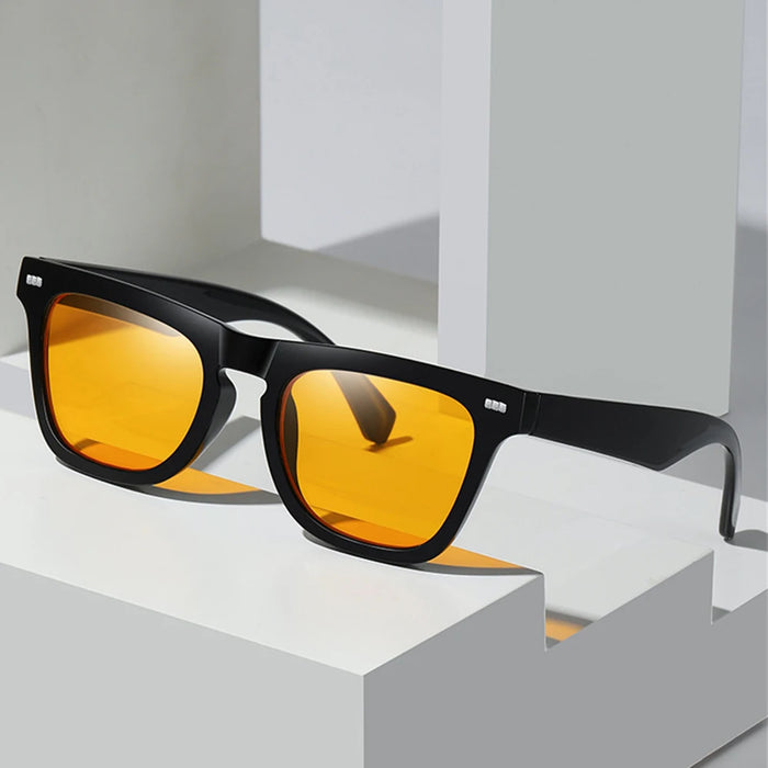 VIVIBEE Square Blue Light Blocking Glasses Men Gaming Orange UV400 Lens Office Women Matte Black Goggles 2026 Trending
