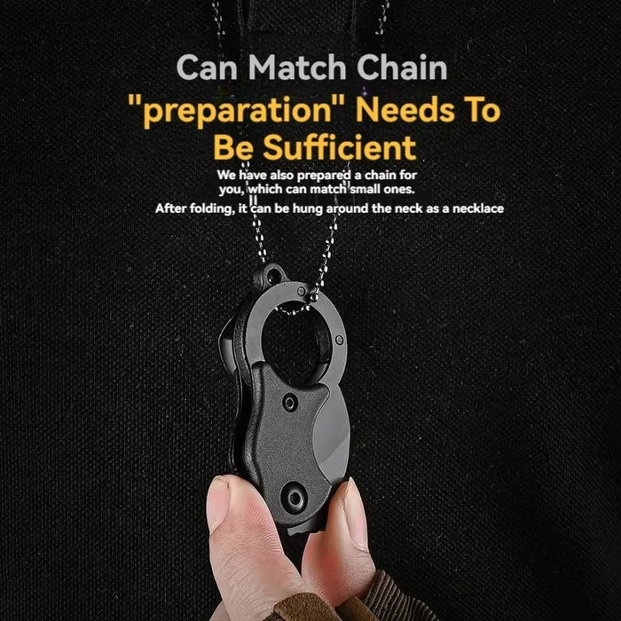1 unidad NUEVO Mini Cuchillo Llavero Acero Inoxidable Camping Pequeño Cuchillo Mini Portátil Pelador Hoja Fija Multiherramienta EDC con Ca