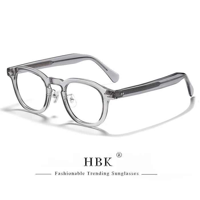 HBK Retro Oval Glasses Frames Transparent Lenses Men High Quality TR-90 Frame Glasses Women's Reading Computer Eyewear