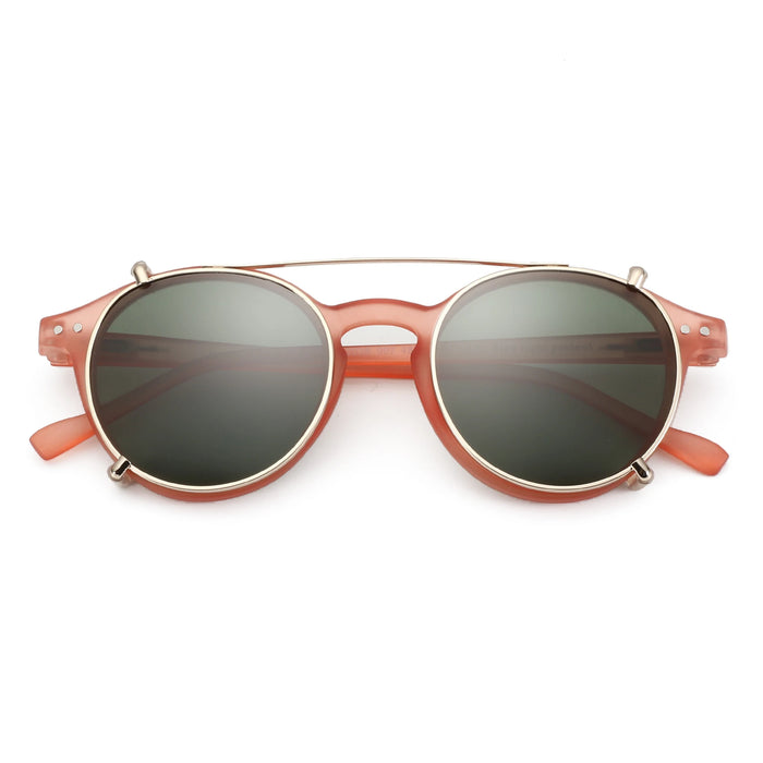 ZENOTTIC-Steampunk Style Clip On Sunglasses for Men Women Anti Blue Light Glasses+Polarized Clip Fashion/Retro Computer Eyewear