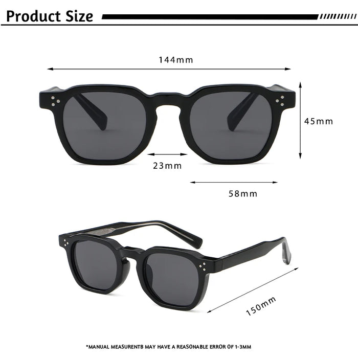 HBK New Square Vintage Sunglasses Men Square Fashion Punk Sun Glasses for Women Outdoor Travel Driving Beach Eyewear UV400