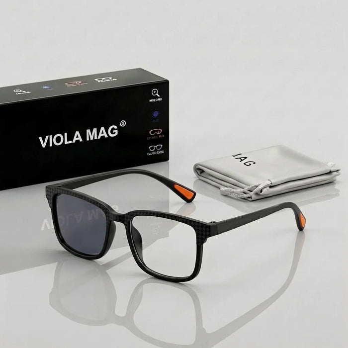 Lunettes de lecture VIOLA MAG à changement de couleur, style sportif, unisexes, carrées, adaptatives, à verres progressifs, protection UV An