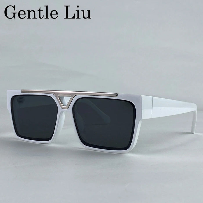 Gafas de sol cuadradas Steampunk polarizadas de gran tamaño para hombre 2025, marca de lujo, montura grande, gafas de sol para hombre, gafas retro clásicas UV400