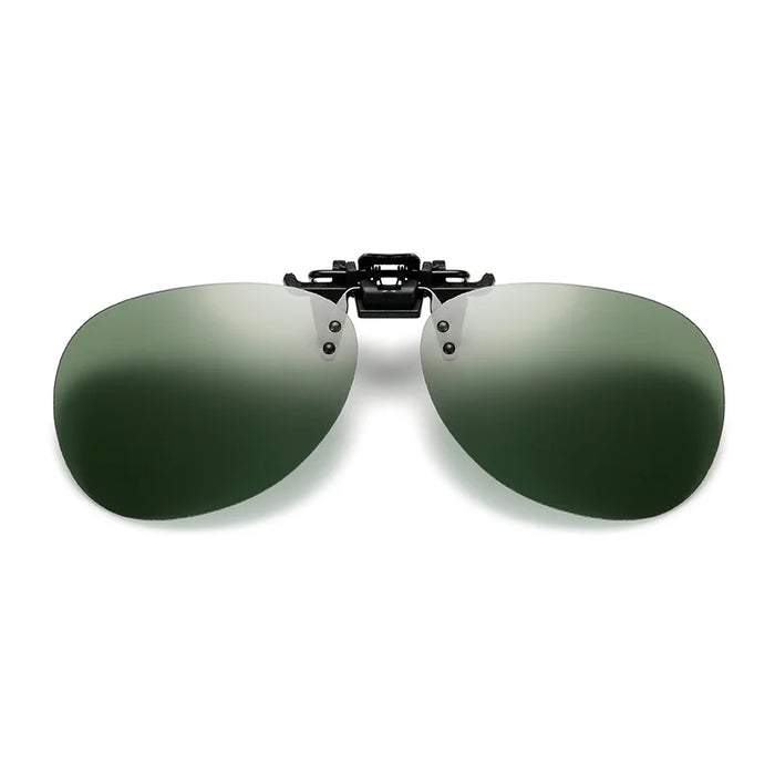 VIVIBEE Rimless Pilot Flip Up Clip on Sunglasses Oversized Men Polarized Clips Aviation Big Size Driving Women UV400 Glasses