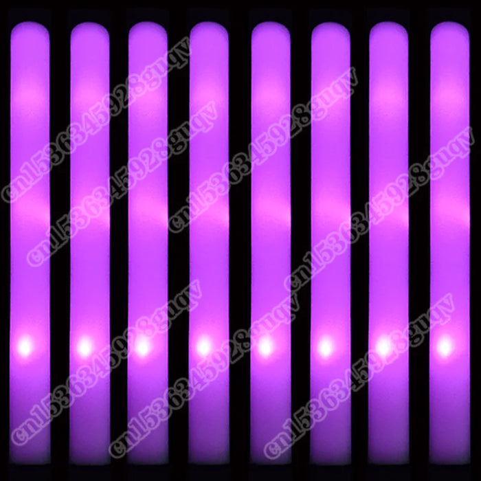 30pcs Pink LED Foam Stick Sponge Light Stick Light Up Baton Wands Cheer Tube Glow in The Dark Party Supplies for Raves Concert
