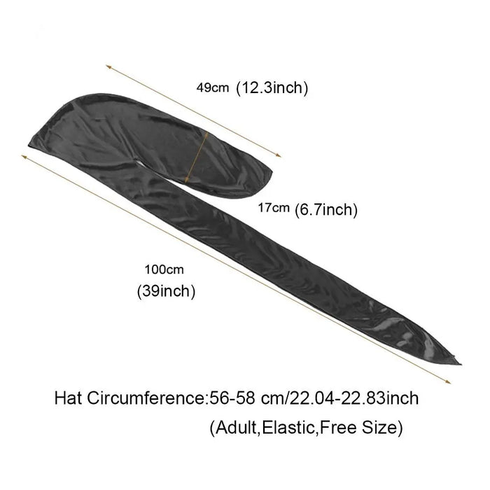 Adjustable Men Women Chemo Cap Pre-Tied Headwrap Bandana Silk Durag Pirate Hat Turban Hijab