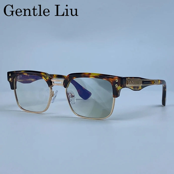Retro Photochromic Classic Square Punk Sunglasses Men Metal Frame Driving Sun Glasses Male Vintage Luxury Brand Eyewear Shades