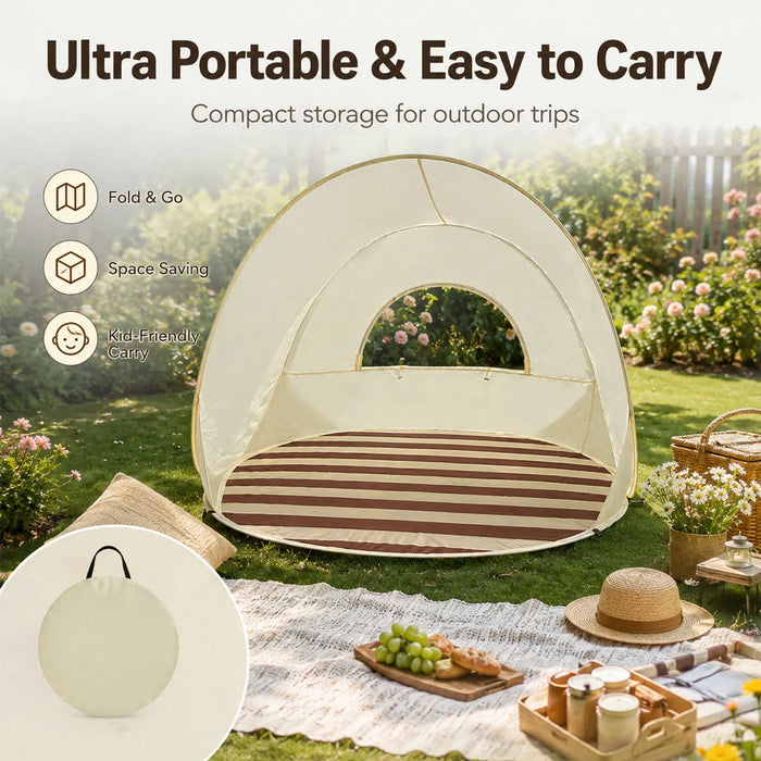 1.2/1.3/1.4M Instant Pop Up Tent No Assembly Portable Outdoor Shade Shelter Spacious Folding Canopy for Lawn Picnic Camping