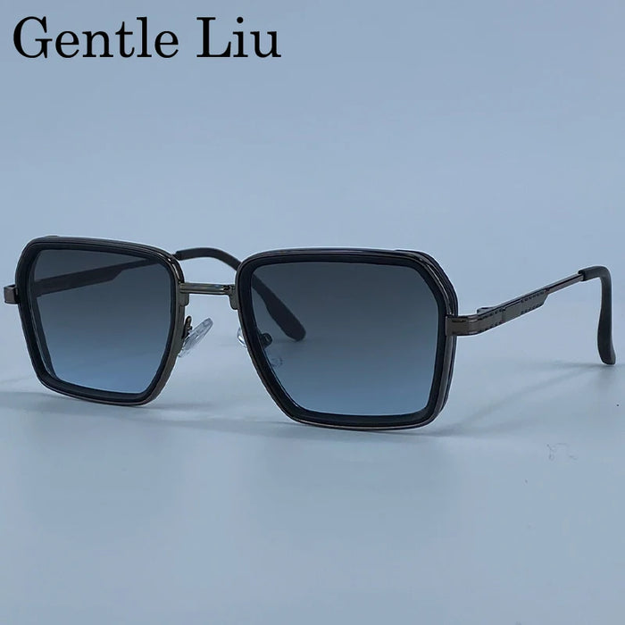 Steampunk Polygon Polarized Sunglasses Men 2026 Luxury Brand Change Color Sun Glasses For Male Driving Eyewear Metal Frame Shade