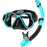 Dry Snorkel Mask Set Panoramic Wide View Anti-Fog for Adults Underwater Snorkeling Swimming Training Diving Glasses Adjustable