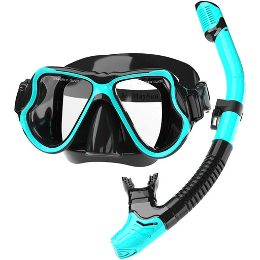 Juego de máscara de snorkel seco con vista panorámica amplia, antivaho, para adultos, para entrenamiento de natación, buceo y esnórquel, con gafas ajustables