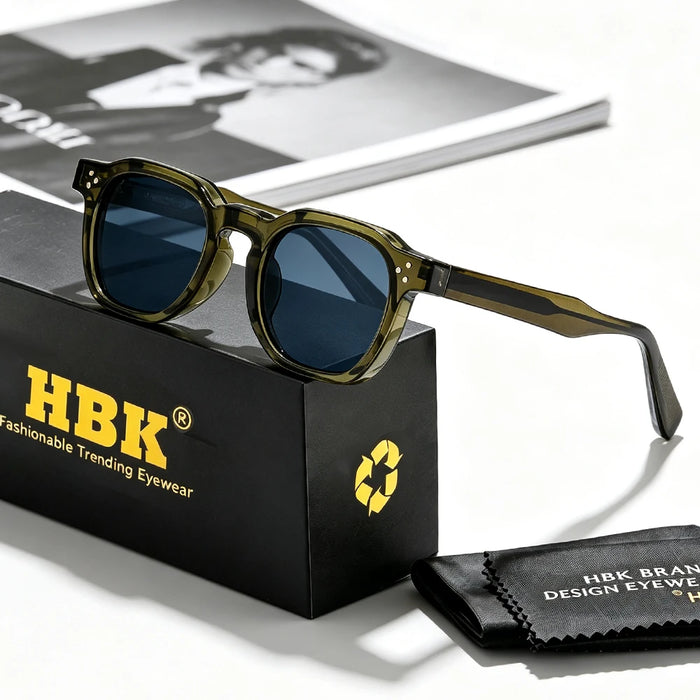HBK New Square Retro Sunglasses Men Fashion Punk Sun Glasses Women Travel Driving Beach Eyewear Lunette De Soleil Femme UV400