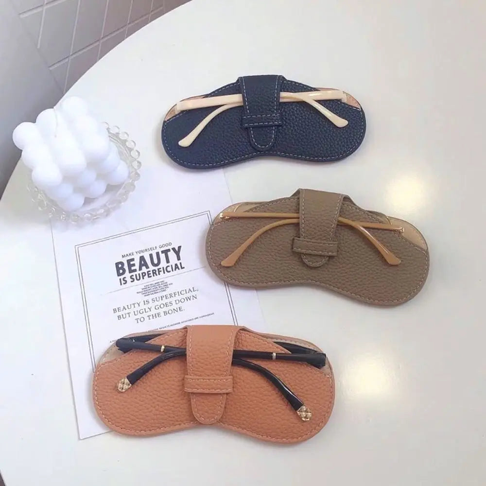 2023 Fashion Simple Portable Glasses Bag PU Leather Sunglasses Box Storage Bag Anti Pressure Eyeglasses Protective Cover