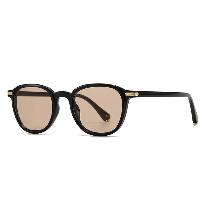 New Retro Tortoise Shell Round Women Sunglasses Y2K Brand Contrast Color Design Casual Punk Style Men Sun Glasses UV400