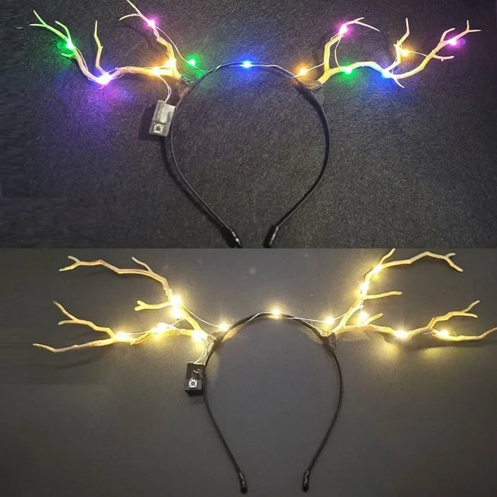 10pcs Adult Kids LED Glow Party Sequin Cat Bunny Crown Flower Headband Halo Light Up Wreath Hairband Birthday Gift Wedding