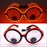 Gafas de neón con ojos móviles LED, musicales, rave, fluorescentes, para fiesta de Navidad, decoración, con montura redonda, divertidas, estilo dibujos animados.