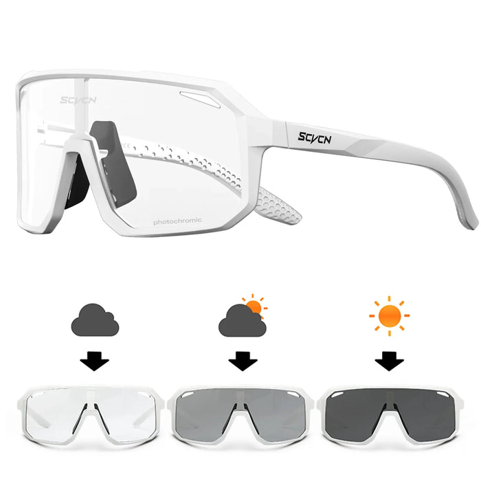 SCVCN New Photochromic Sunglasses Men Outdoor Cycling Glasses Bike MTB Road Bicycle UV400 Goggles Women Sports Hiking Glasses