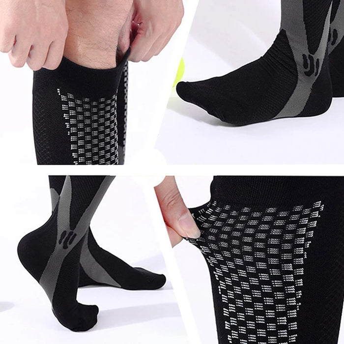 6Pairs Compression Socks 20-30mmHg High Stockings Men & Women Sports Marathon Cycling Football Varicose Veins EU35-45