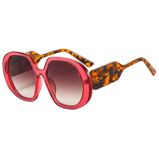 Nouvelles Lunettes de Soleil Carrées Oversize Vintage Designer Femme Mode Lunettes de Soleil Rondes Teintes Rouges UV400 Homme Marque de Luxe Mâle Femelle