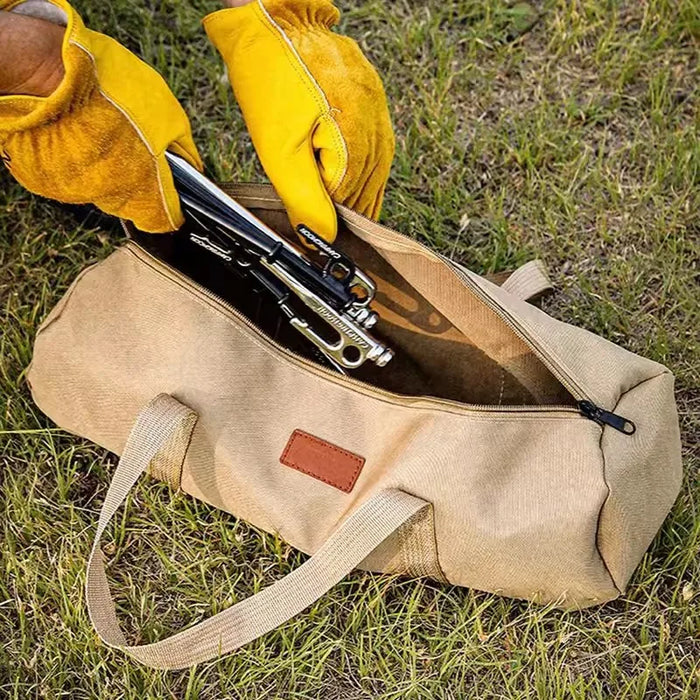 Outdoor Ground Nail Bag Camping Tent Pegs Bag Cylindrical Stake Storage Backpack Portable Miscellaneous Bag Storage Box Toolkit