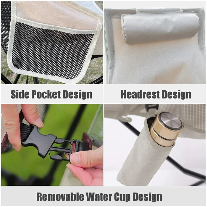 Silla de camping plegable portátil WESTTUNE con reposacabezas, sillas turísticas ligeras, silla de pesca de aleación de aluminio, muebles de exterior