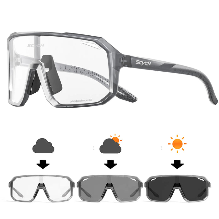 SCVCN Men Hiking Bicycle Photochromic Sunglasses Cycling Glasses Women Sports UV400 Mtb Driving Bike Glasses Outdoor Climbing