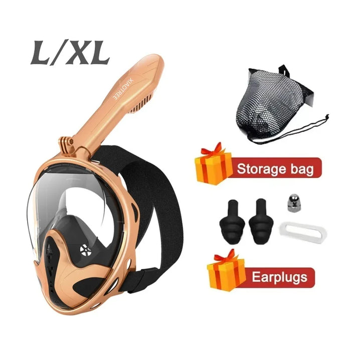 Professional Snorkeling Diving Mask Underwater Scuba Full Face Snorkel Mask Anti Fog Goggles for Kids Adult Swimming Equipment