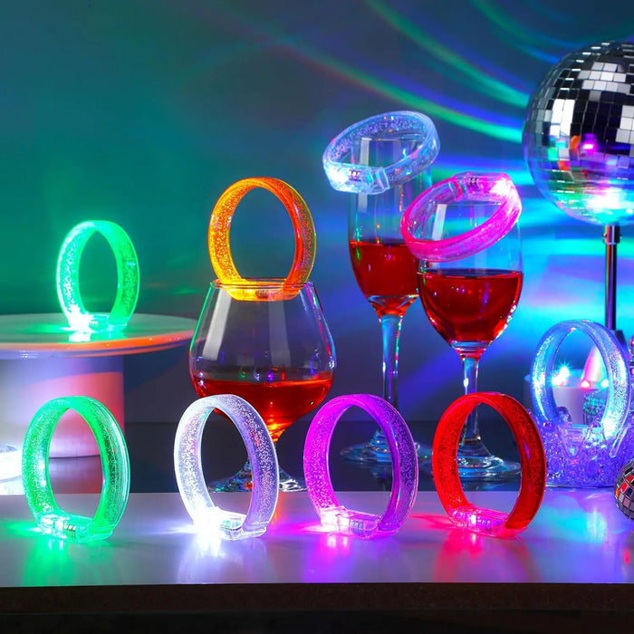 24 bracelets lumineux à LED clignotants pour poignet, bracelets phosphorescents pour fêtes, mariages et carnavals