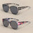 Lot de 2 lunettes à grande monture tendance, convenant aux hommes et aux femmes pour la décoration extérieure