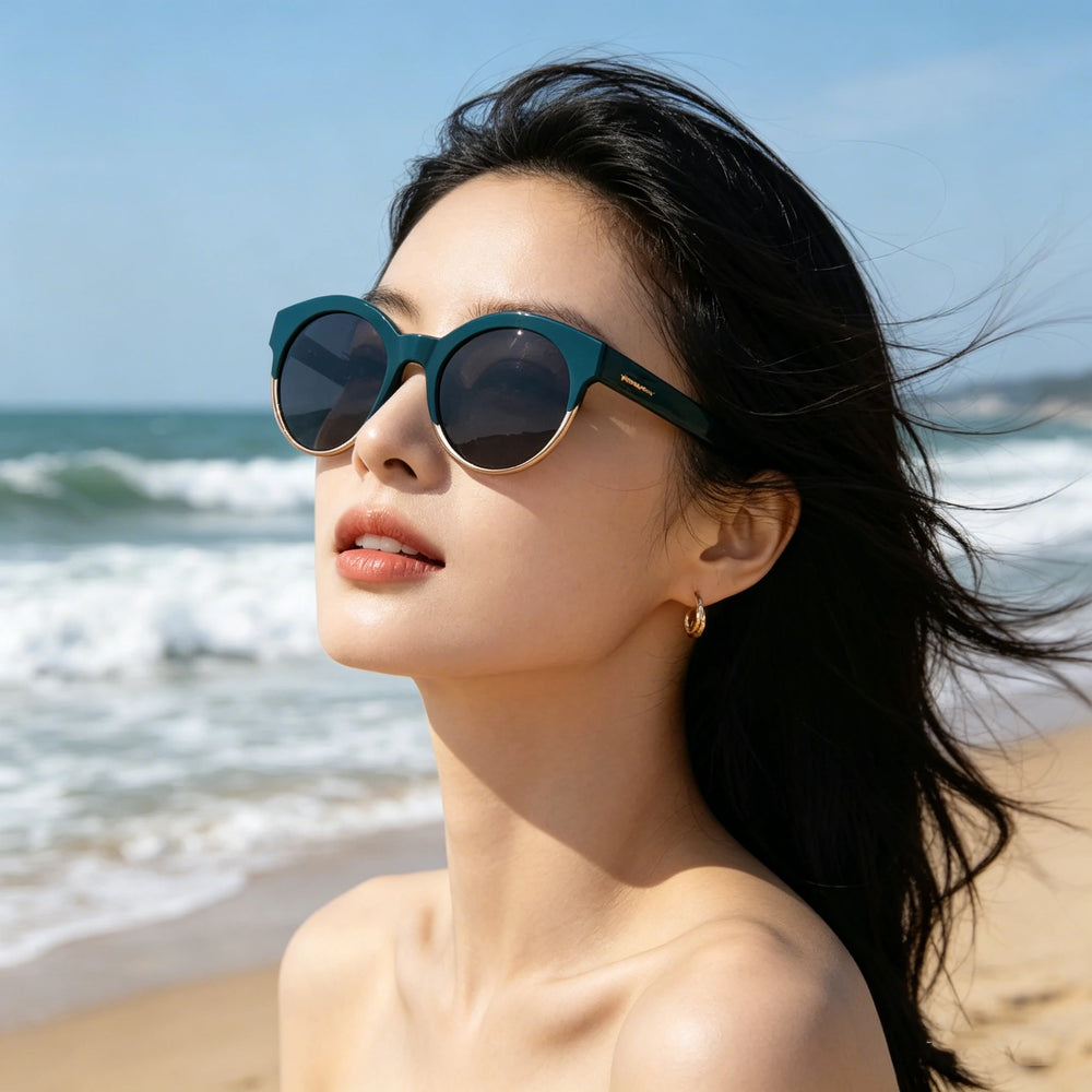 Lunettes de soleil tendance femme luxe 2026 Monture TR90 verres mode Protection UV400 avec étui à lunettes pour extérieur Lunettes de protection solaire