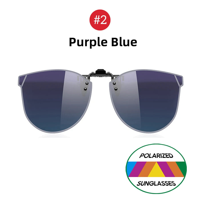 Gafas de sol de mujer VIVIBEE estilo ojo de gato degradadas con clip, gafas de sol polarizadas de gran tamaño para conducir de mujer, gafas moradas