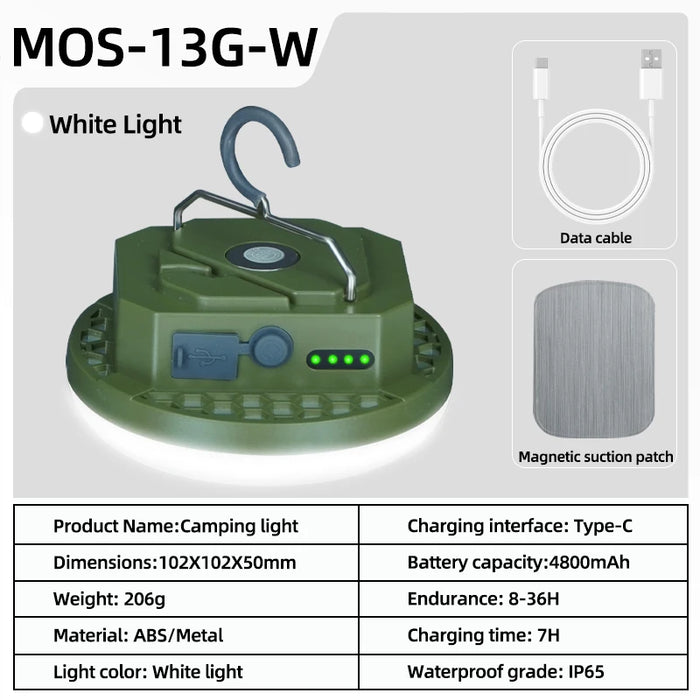MOSLIGHTING Camping Light Rechargeable Lantern Portable Flashlight Emergency Night Market Lights Outdoor Camping Bulb Tent Lamp