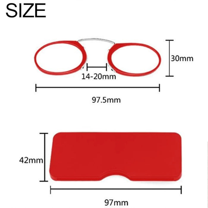 2PC Men Women Circular Nose Clip Reading Glasses Legless Ultra Thin Portable Clear Lens Durable Luxury Brand Designers Eyewear