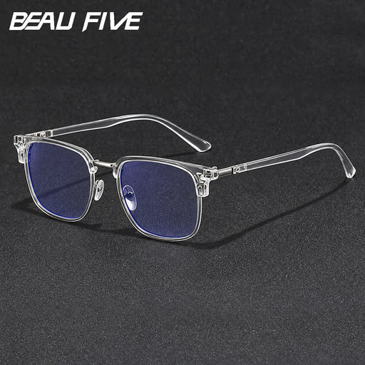 BEAU FIVE 2026 New Vintage Metal Frame Photochromic Blue Light Blocking Glasses Auto-Tint UV Protective Stylish Eyewear F108