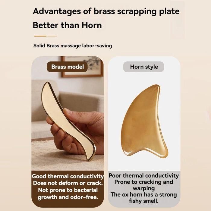 Pure Copper Scraping Board, Made of Solid Brass, Conducts Heat Quickly, Antibacterial, and Odorless