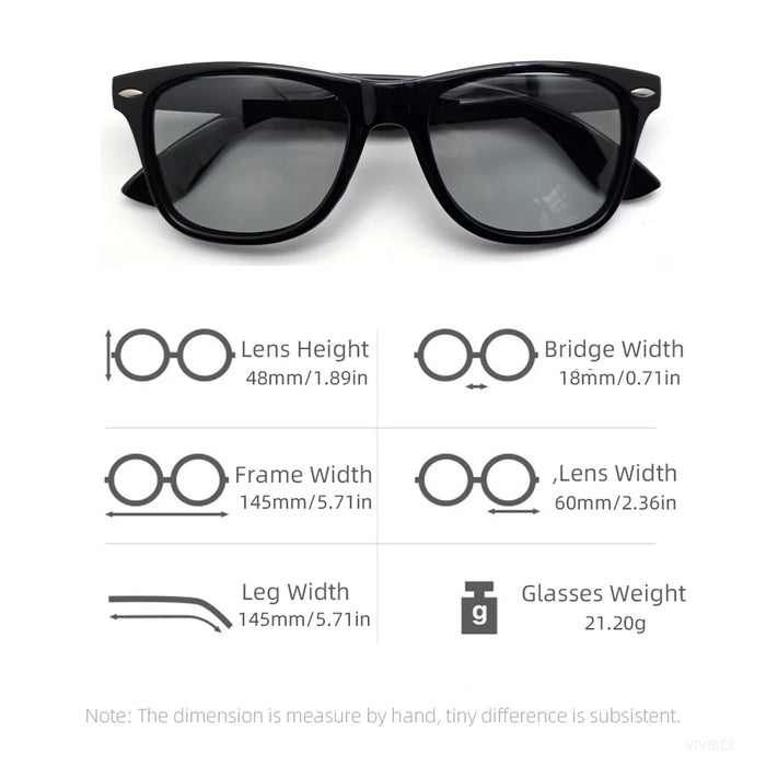VIVIBEE Classic Deisign Square Polarized Men Driving Sunglasses Photochromic Polar Sun Glasses 2026 Trending High Quality Shades
