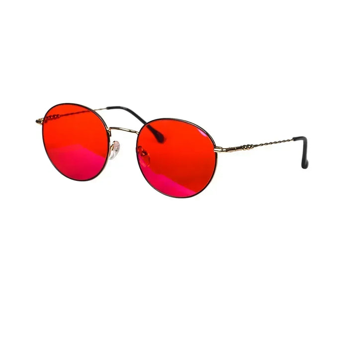 SHINU Lunettes rondes anti-lumière bleue verres de protection lunettes femme Orange rouge lunettes y2k Anti-lumière verte pour un bon sommeil