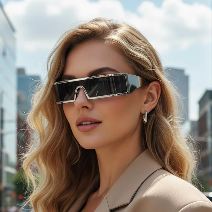 High-end Cyberpunk Style Men's Glasses, Fashionable Design with Future Tech Narrow Frames, Suitable for Parties and Gift-Giving