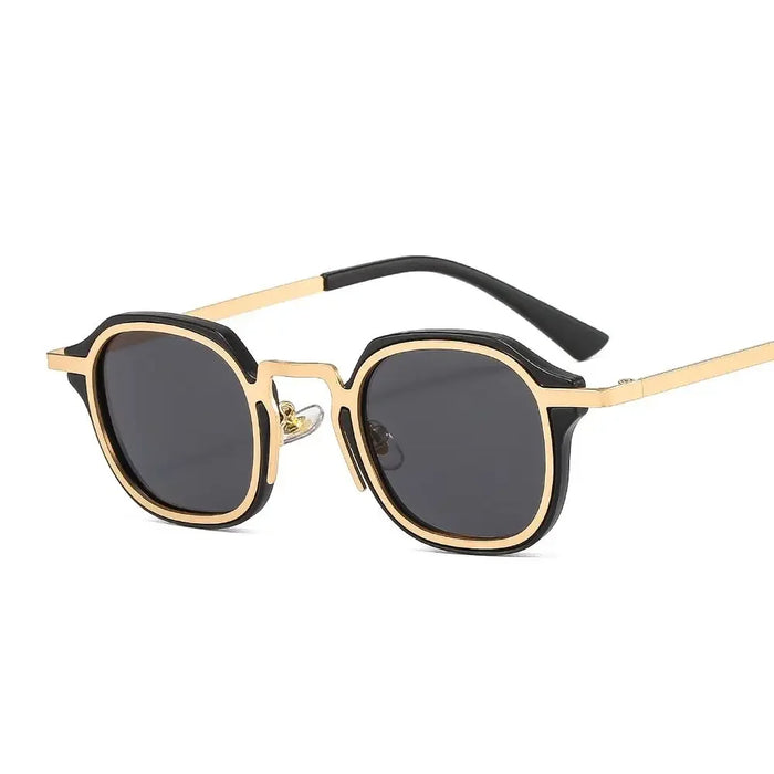 Fashion Small Square Sunglasses for Women Men Retro Tea Brown Punk Shades Vintage Trendy Driving Sun Glasses