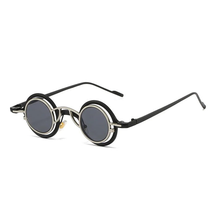 Nouvelles lunettes de soleil rondes rétro deux en un en titane pur pour femme, style Y2K, personnalité steampunk, haute qualité, pour homme, Gafas De Sol UV400