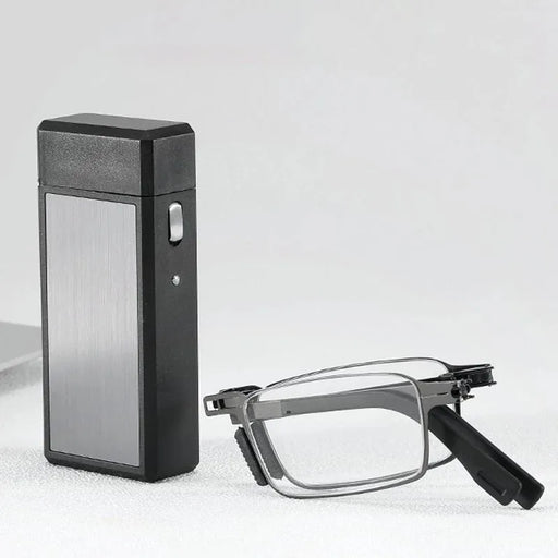 Mini Encendedor Tamaño Plegable Gafas de Lectura Hombres Mujeres Bolsillo Plegable Gafas de Presbicia Gafas Antiluz Azul Hipermetropía Ojos