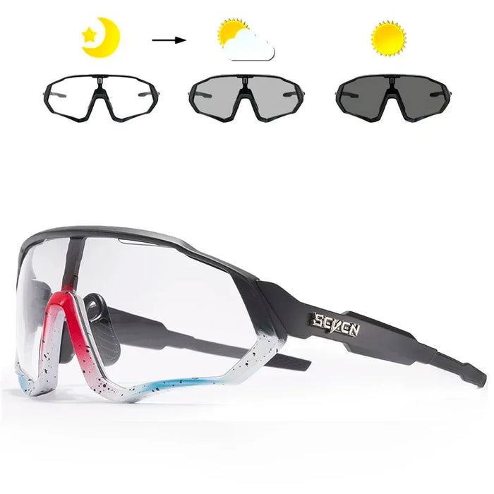 SCVCN-New Style Sunglasses Bicycle Eyewear Mountain Bike Cycl Goggles UV400 MTB Road for Men Photochromic Sport Cycling Glasses