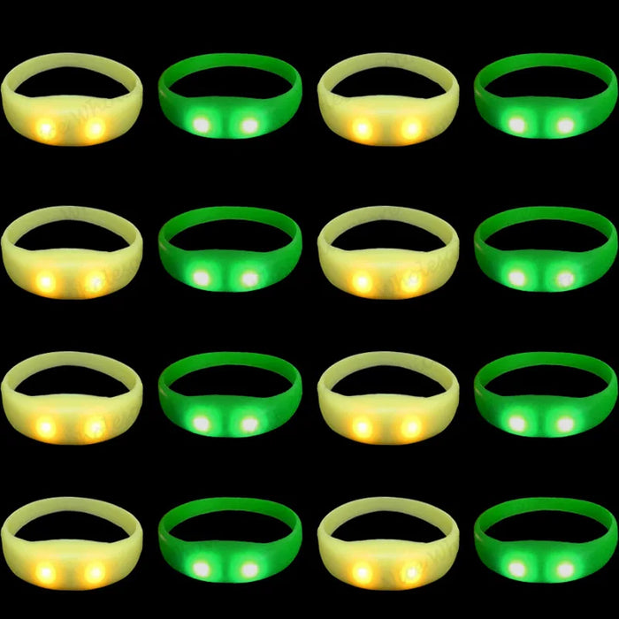 20-100 Pulseras LED activadas por música y sonido, pulseras luminosas intermitentes, brazaletes que brillan en la oscuridad para fiestas y bodas